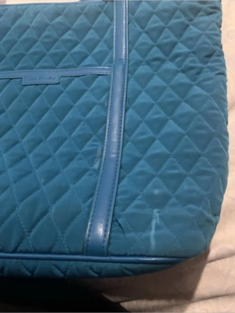 Vera Bradley Quilted Teal Tote Shoulder Bag - Women